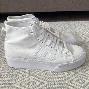 NIZZA PLATFORM SHOES 9.5 white